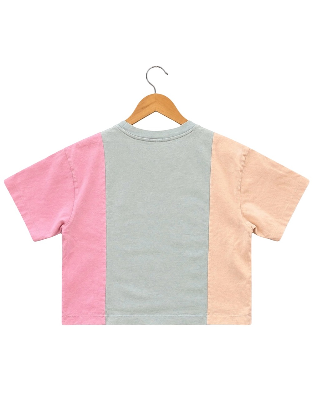Teddy Fresh Colorblock Embroidered Boxy Crop Tee Women’s Size M Pastel skater - Picture 2 of 8